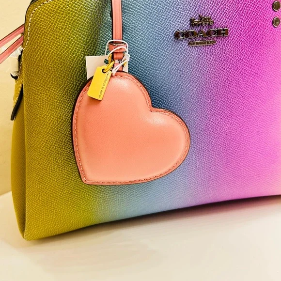 Coach Genuine Leather Puffy Heart Bag Charm/ Keychain - Picture 11 of 15